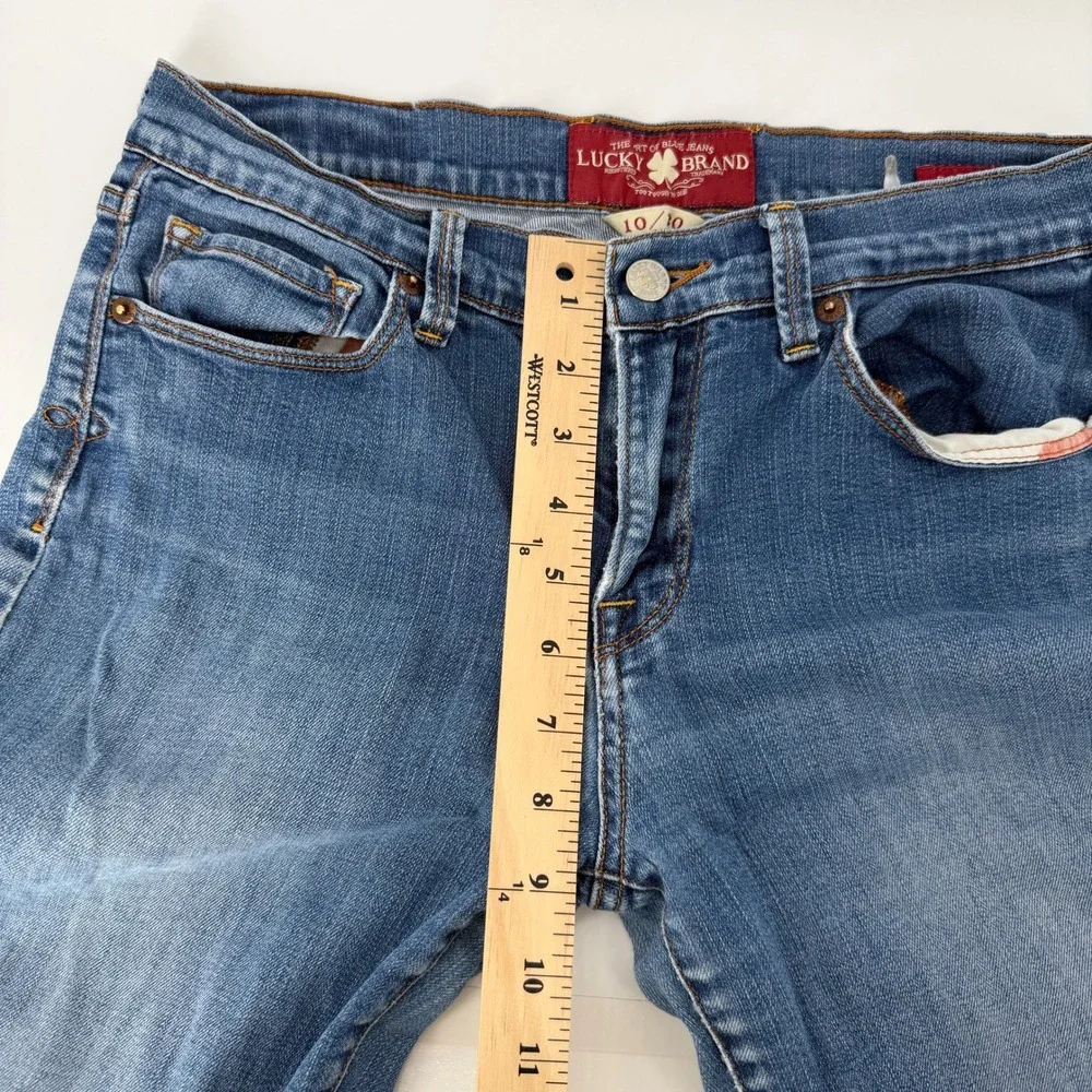 Lucky Brand Sofia Straight Leg Jeans Womens 10/30 Long Blue Medium Wash Mid Rise